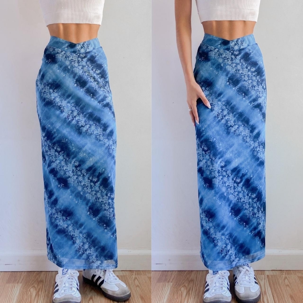 Urban Outfitters V Front Mesh Lined Maxi Skirt M